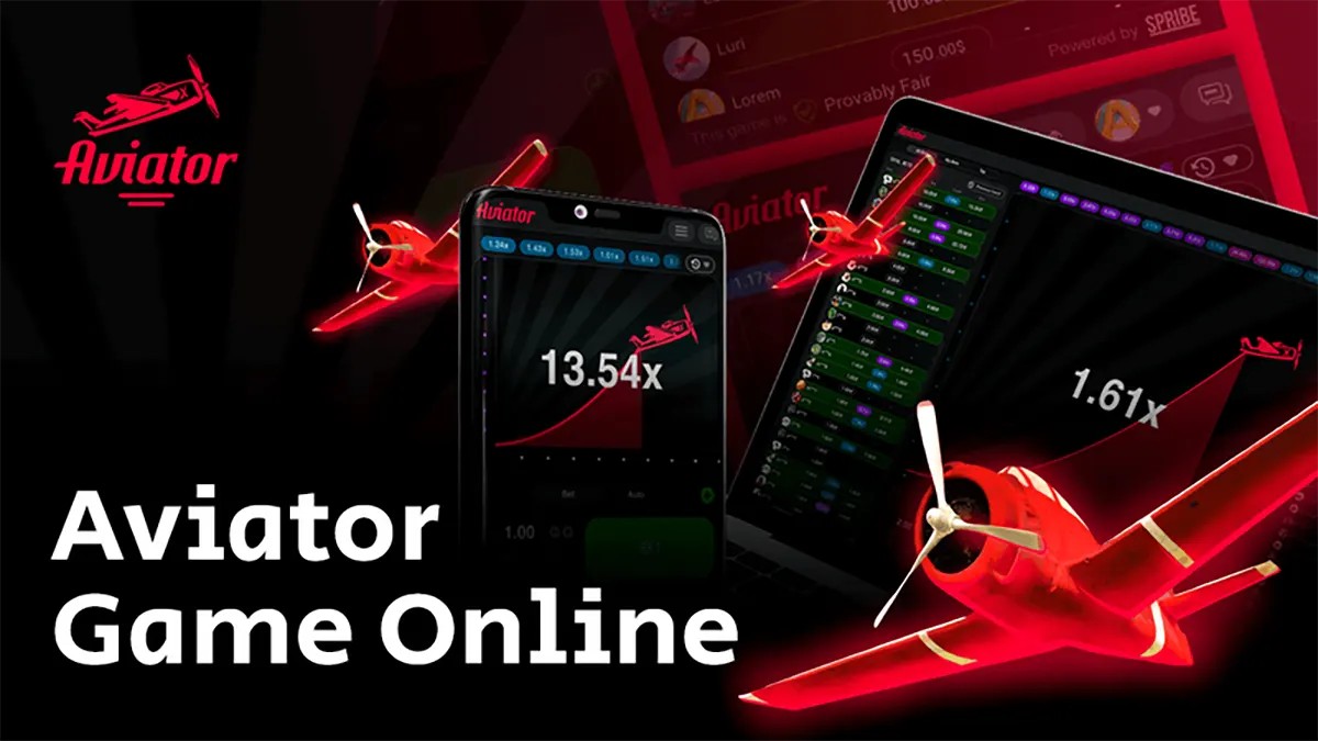 The image showcases the Aviator game online, with visuals of the game
